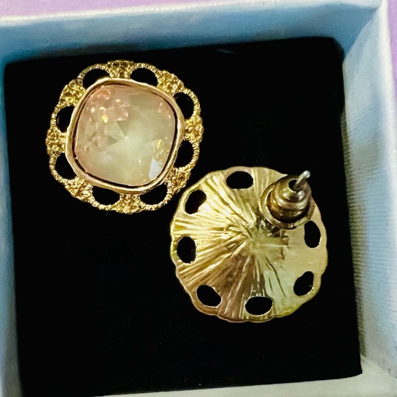 Elegant Swarovski Crystal and Gold Women's Earrings - Picture 8 of 8